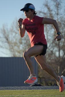 Club member sprinting