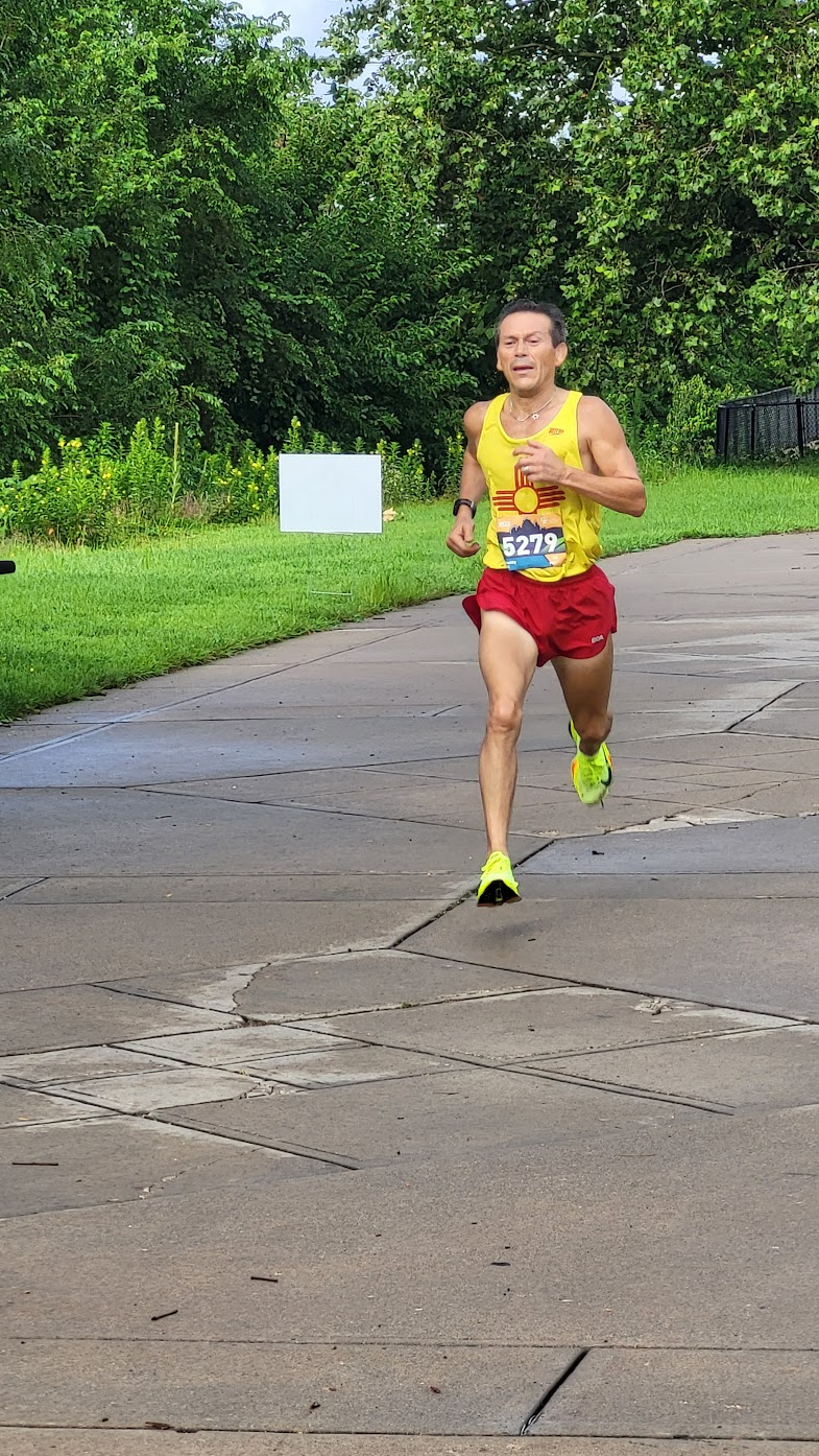 Club member finishing a race